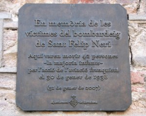 Memorial Plaque- Placa Sant Felip Neri