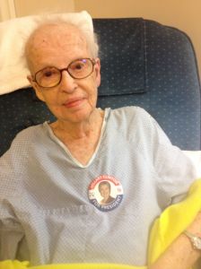 Kate with Hillary Button - Election Day 2016