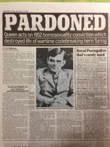 Newspaper Article on Alan Turing Pardon