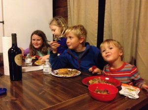 peggys-grandkids-at-dinner-cabin-in-nockamixon-state-park