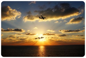 Tel Aviv Sunset With Airplane