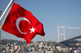 Turkey Flag with Bosphorus Bridge