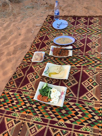 Wadi Rum - Lunch Spread on Blanket